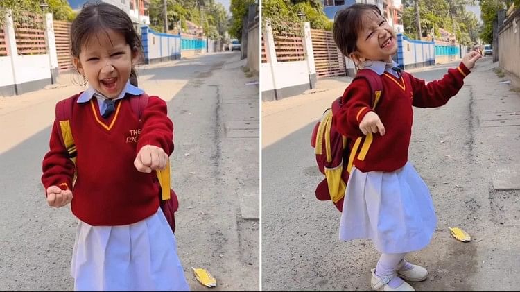 सड़क किनारे छोटी बच्ची का जबरदस्त डांस