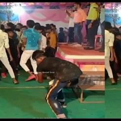 Gutkha dance video viral on social media boy dancing after taking gutkha in mouth
