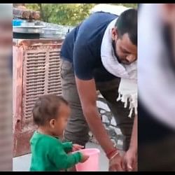 Viral Video: little girl serve food and did this for father people got emotional after daughter father love