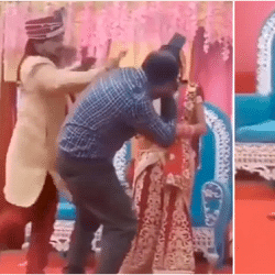 Funny wedding video angry groom slapped photographer during photoshoot bride burst in laughter