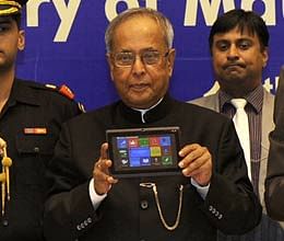 President Pranab Mukherjee launches Aakash-2 tablet for Rs 1130